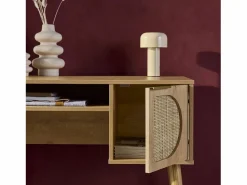 Oficina efecto madera y mimbre, 2 cajones natural^Sweeek Discount