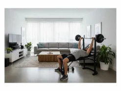 Aparato De Musculación|O'Fitness Banco de pesas con barra + pesas de 20 Kg incluidas - - Ideal para la actividad física en casa