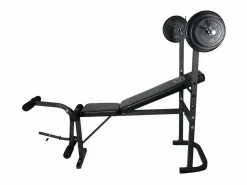 Aparato De Musculación|O'Fitness Banco de pesas con barra + pesas de 20 Kg incluidas - - Ideal para la actividad física en casa