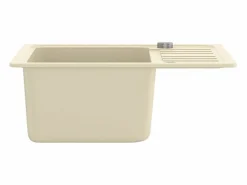 Garden Furniture Oksbøl Fregadero de cocina de granito con un seno Beige Best