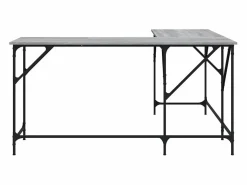 Garden Furniture Olyn Escritorio madera de ingeniería Sonoma 149x149x75 cm Gris Best