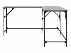 Garden Furniture Olyn Escritorio madera de ingeniería Sonoma 149x149x75 cm Gris Best