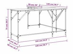 Garden Furniture Escritorio Rinconero|Olyn Escritorio madera de ingeniería roble Sonoma 149x149x75 cm