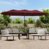 Garden Furniture Sombrilla|Onara Sombrilla doble de jardín rojo burdeos 449x265 cm