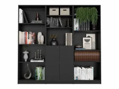 TuHome Librería|Oracle - Juego de Sala de 3 Piezas con 3 Libreros, Wengué