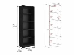 TuHome Librería|Oracle - Juego de Sala de 3 Piezas con 3 Libreros, Wengué
