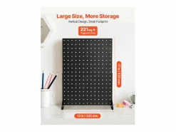 Organizador de Paneles Perforados SucceBuy, 44 x 33,5 cm, Lote de 4, Capacidad de Carga 5 kg, Panel Perforado Organizador de Almacenamiento de Acero Laminado Negro Hot