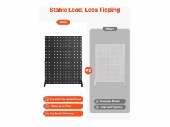 Organizador de Paneles Perforados SucceBuy, 44 x 33,5 cm, Lote de 4, Capacidad de Carga 5 kg, Panel Perforado Organizador de Almacenamiento de Acero Laminado Negro Hot