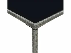 Garden Furniture Mesa Alta|Orren Mesa alta de jardín ratán sintético y vidrio 70x70x110 cm