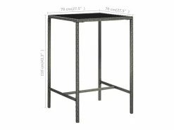 Garden Furniture Mesa Alta|Orren Mesa alta de jardín ratán sintético y vidrio 70x70x110 cm