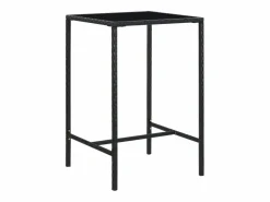 Orren Mesa alta de jardín ratán sintético y vidrio 70x70x110 cm^Garden Furniture Clearance