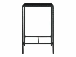 Orren Mesa alta de jardín ratán sintético y vidrio 70x70x110 cm^Garden Furniture Clearance
