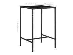 Orren Mesa alta de jardín ratán sintético y vidrio 70x70x110 cm^Garden Furniture Clearance
