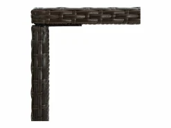 Garden Furniture Orren Mesa alta de jardín ratán sintético y vidrio marrón 70x70x110 cm Marru00f3n New