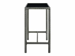 Garden Furniture Mesa Alta|Orren Mesa alta de jardín ratán sintético y vidrio 130x60x110cm