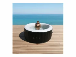 Ospazia Spa hinchable redondo de 4 plazas - Diámetro: 185 cm - Filtro y cubierta incluidos^ Outlet