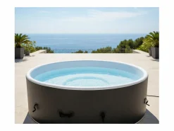 Ospazia Spa hinchable redondo de 6 plazas en Dropstitch - - Diámetro: 200 cm - Filtro y funda incluidos Negro Outlet