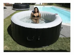 Spa Hinchable|Ospazia Spa hinchable redondo de 6 plazas - - Diámetro: 208 cm - Filtro y cubierta incluidos