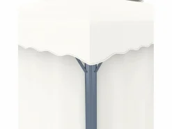 vidaxl Cenador Y Quiosco|Pabellón de Jardín 4x3m Crema con Cortinas y Guirnalda Luminosa LED