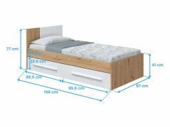 Pack 3 Muebles Juveniles Noa Roble Nodi y Artik Blanco Hot