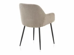 Pack 4 sillones tapizados en tela de pana lavanda con patas metálicas negras^ Sale