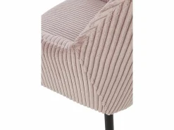 Pack 4 sillones tapizados en tela de pana lavanda con patas metálicas negras^ Sale