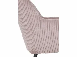 Pack 4 sillones tapizados en tela de pana lavanda con patas metálicas negras^ Sale
