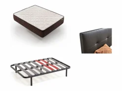 Conjunto Colchón Y Somier|Pack Colchón + Cabecero Tapizado + Somier Descansin | 105x180 | | Ideal para Personas con Dolores de Espalda | Facil montaje | Silencioso