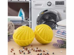 Innovagoods Pack de 2 bolas para lavar la ropa Delieco sin detergente Ø10,5x9,4 cm Amarillo Hot