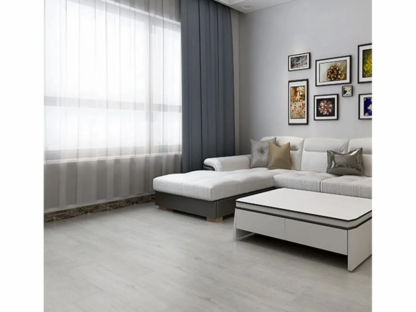 Pack de 24 lamas PVC autoadhesivas 3,34 m² 91,4x15,2 cm Gris