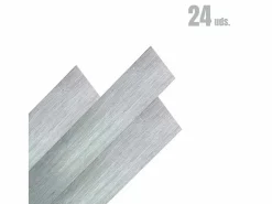 Pack de 24 lamas PVC autoadhesivas 3,34 m² 91,4x15,2 cm Gris