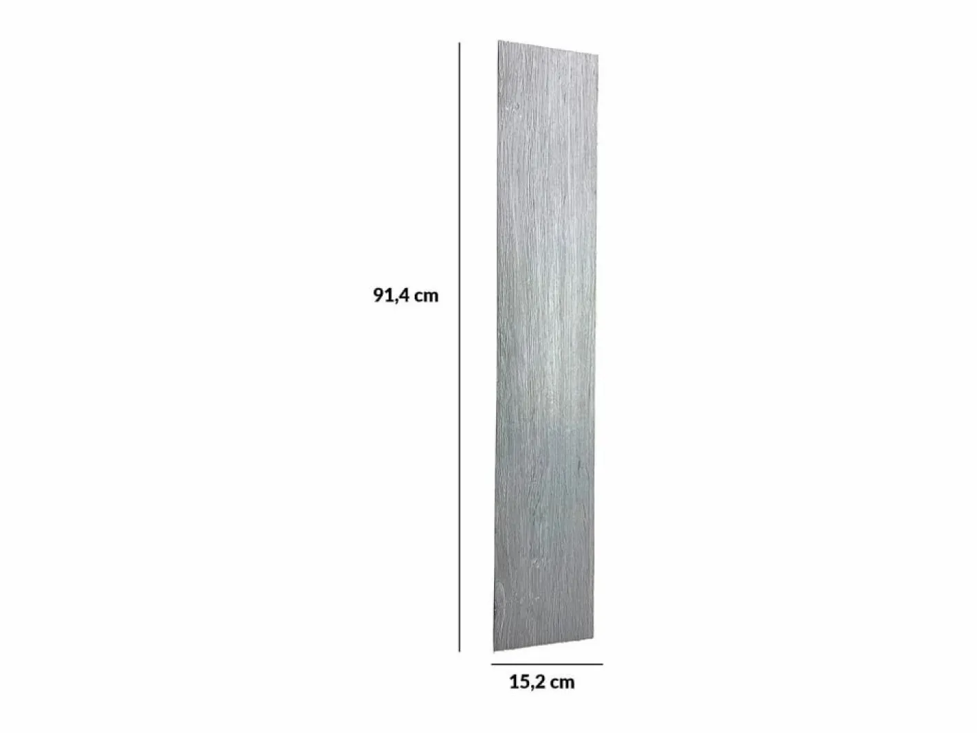Pack de 24 lamas PVC autoadhesivas 3,34 m² 91,4x15,2 cm Gris