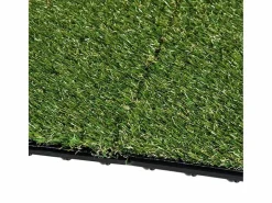 Outsunny Césped Artificial|Pack de 10 placas de césped artificial verde grosor 25mm