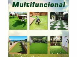 Outsunny Césped Artificial|Pack de 10 placas de césped artificial verde grosor 25mm