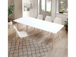 Basic Pack de 4 sillas de comedor Bistro estilo nórdico Adec Blanco Outlet