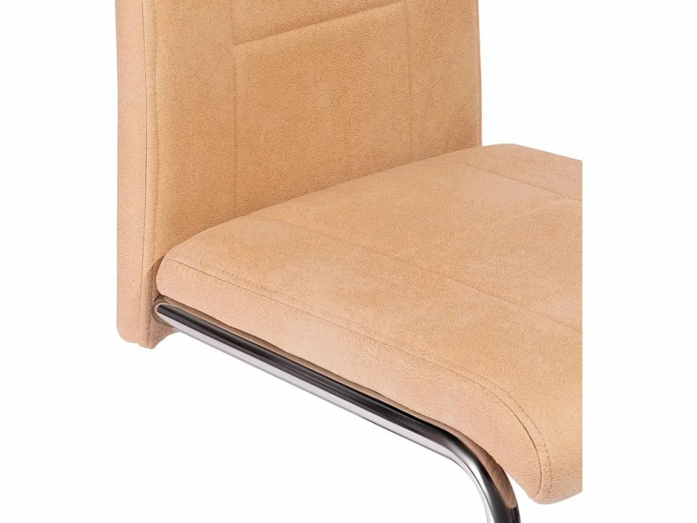 Pack de 4 Sillas Tapizadas para Salón y Comedor – Acabado Color Beig con Patas Cromadas de Aluminio, Medidas: 42,5 cm x 52 cm x 99 cm^ Hot