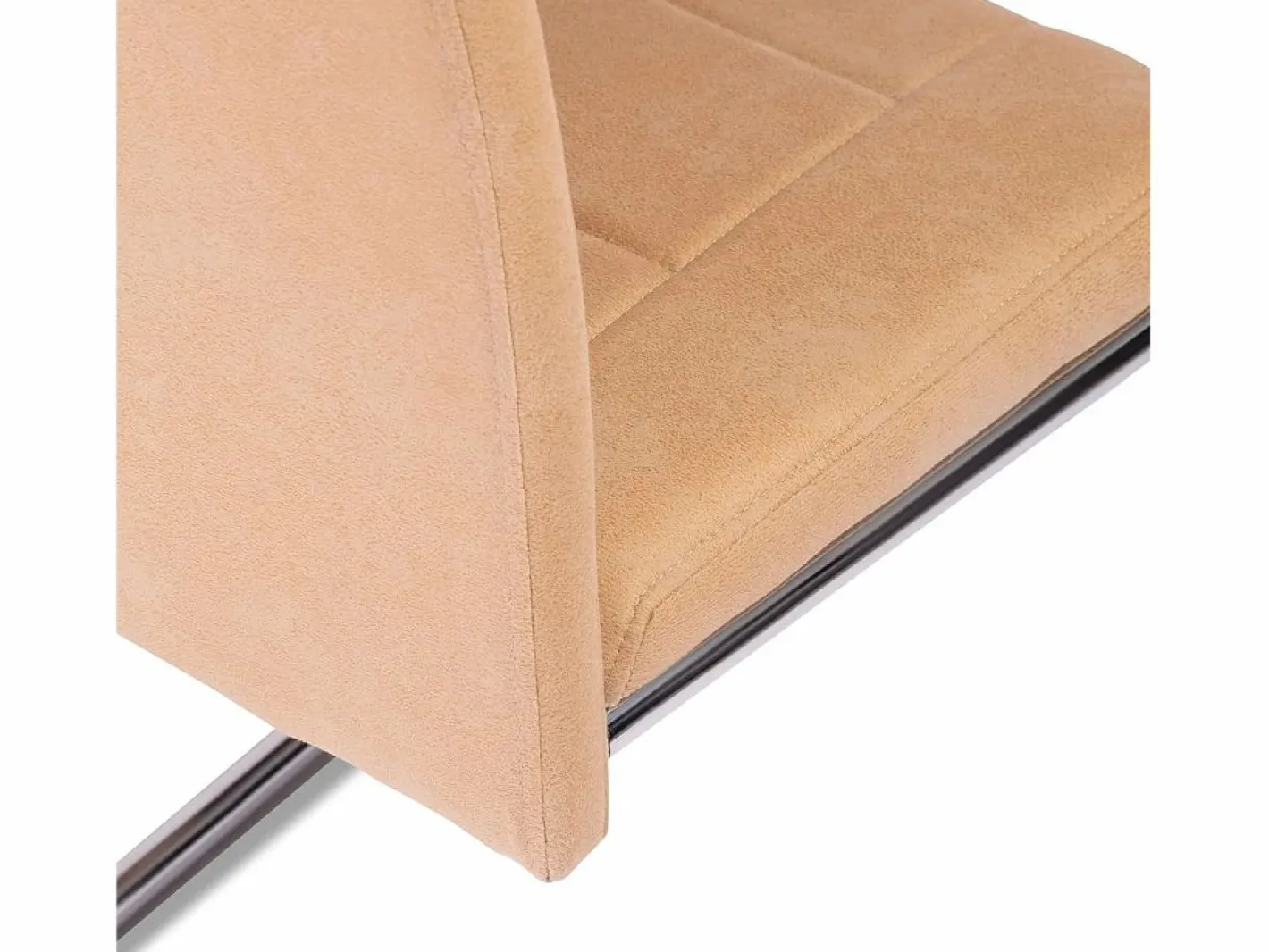 Pack de 4 Sillas Tapizadas para Salón y Comedor – Acabado Color Beig con Patas Cromadas de Aluminio, Medidas: 42,5 cm x 52 cm x 99 cm^ Hot