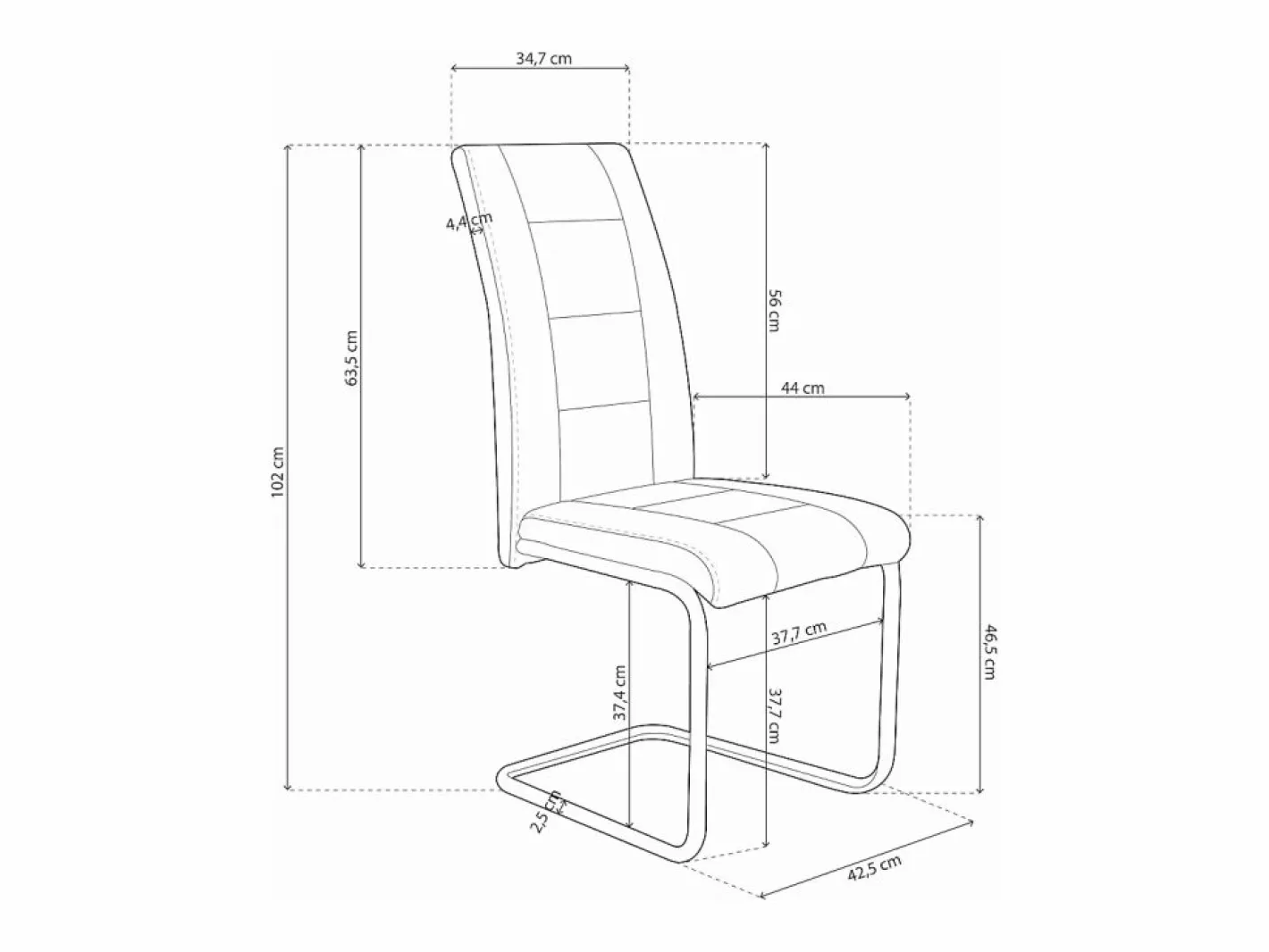 Pack de 4 Sillas Tapizadas para Salón y Comedor – Acabado Color Beig con Patas Cromadas de Aluminio, Medidas: 42,5 cm x 52 cm x 99 cm^ Hot