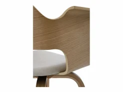 Pack de 4 sillones madera contrachapado roble asiento tapizado Color natural claro Clearance