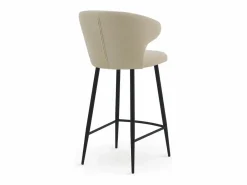 Pack de 2 taburetes tapizados color beig patas metálicas negras Beige Online