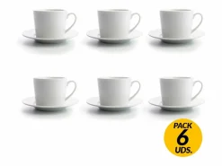 Pack de 6 tazas de café Renova Blanca Quid con plato Blanco Discount