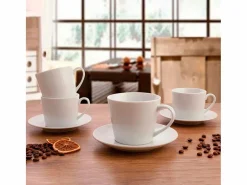 Pack de 6 tazas de café Renova Blanca Quid con plato Blanco Discount