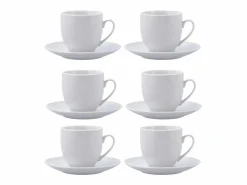 Pack de 6 tazas New Renova Quid con plato porcelana 20cl Blanco Best