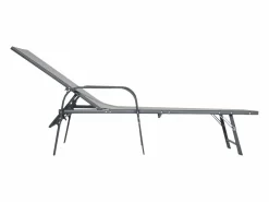 Happy Garden Pack de 2 tumbonas de textileno gris estructura antracita SARDINIA Gris antracita New