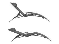 Happy Garden Pack de 2 tumbonas GALAPAGOS en textileno aluminio antracita Gris Sale