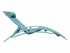 Happy Garden Pack de 2 tumbonas GALAPAGOS de textileno claro aluminio claro Azul Outlet