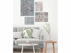 DECOWOOD Pack de cuadros con motivos hidráulicos Blanco Hot