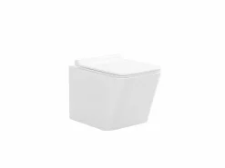 Pack de inodoro flotante en cerámica blanca con bastidor de soporte y placa de activación, CLEMONA^Vente-unique Clearance