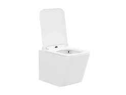Pack de inodoro flotante en cerámica blanca con bastidor de soporte y placa de activación, CLEMONA^Vente-unique Clearance