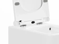 Pack de inodoro flotante en cerámica blanca con bastidor de soporte y placa de activación, CLEMONA^Vente-unique Clearance